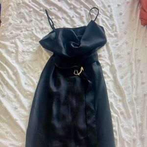 Elegant Black Satin Dress